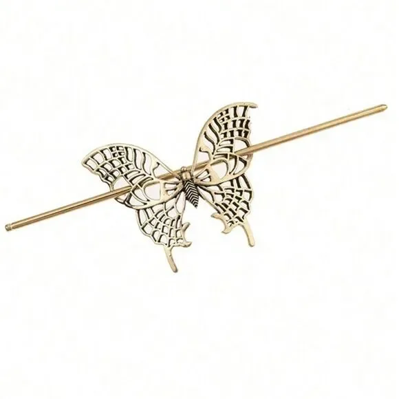 Cottagecore Butterfly Gold Tone Hair accessory with matching hair hair … - Picture 1 of 6